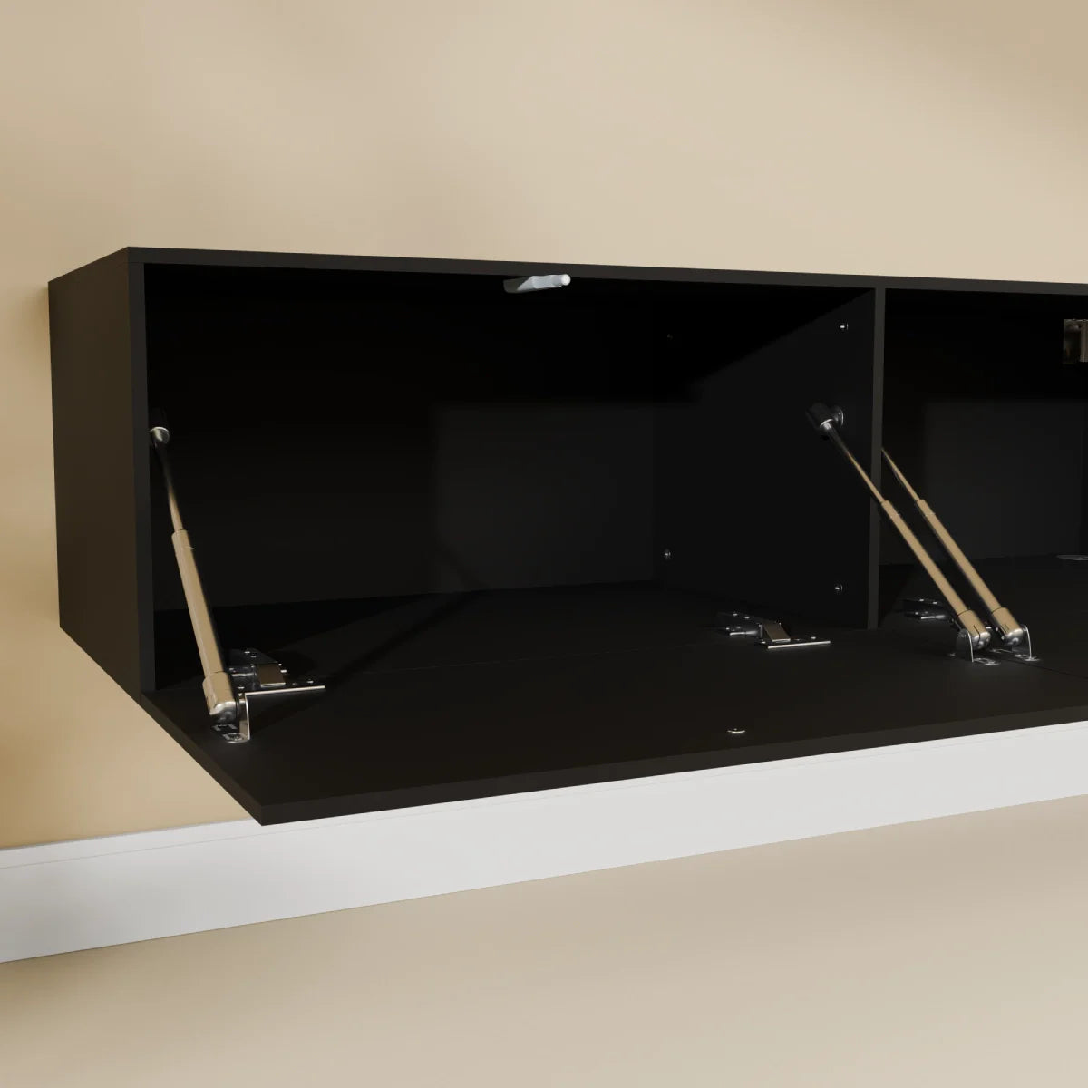Mora Mueble TV | Suspendido o de pie | 240 cm Negro-Roble