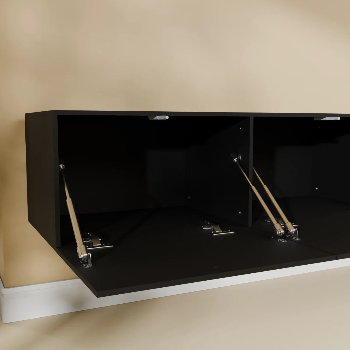 Mora Mueble TV | Suspendido o de pie | 300 cm Negro