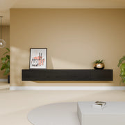 Mora Mueble TV | Suspendido o de pie | 240 cm Negro-Roble