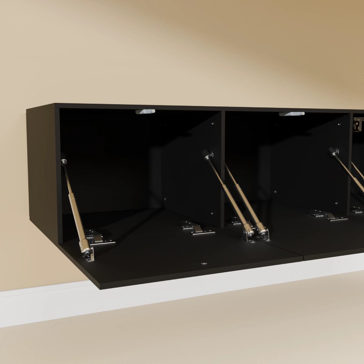 Mora Mueble TV | Suspendido o de pie | 120 cm Negro