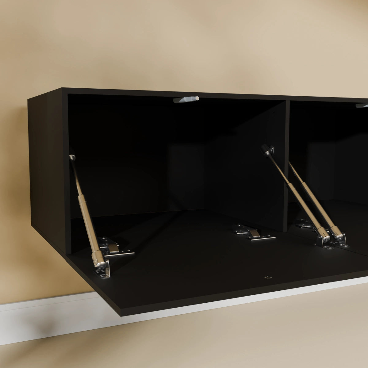 Mora Mueble TV | Suspendido o de pie | 280 cm Negro