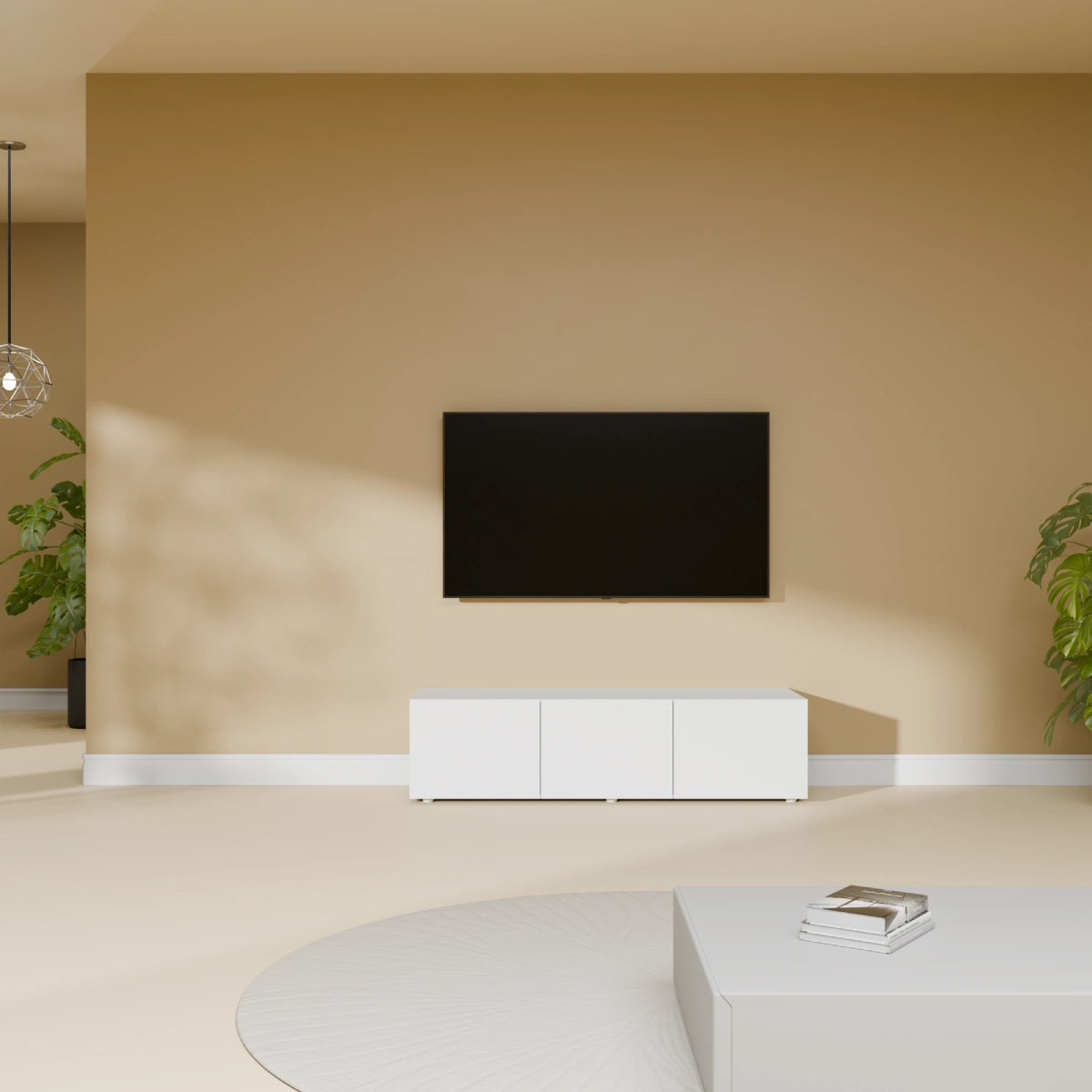 Mora Mueble TV | Suspendido o de pie | 120 cm Blanco
