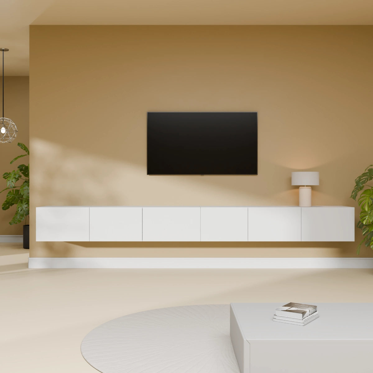 Mora Mueble TV | Suspendido o de pie | 280 cm Blanco